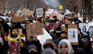 Demonstrations Take Place In Minneapolis Following ICE Involved Shooting